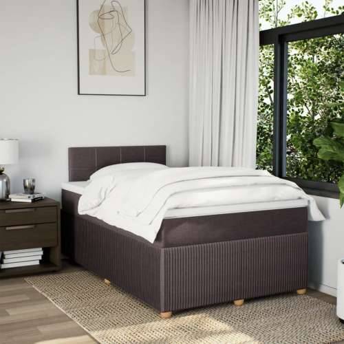 Krevet box spring s madracem tamnosmeđi 120 x 190 cm od tkanine - Tamno smeđa 120 x 190 cm Blok s kvadratima Cijena