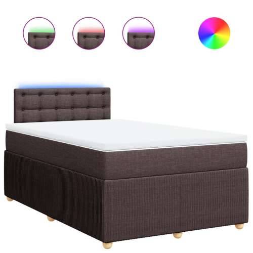 Krevet box spring s madracem tamnosmeđi 120 x 190 cm od tkanine - Tamno smeđa 120 x 190 cm gumbi Cijena