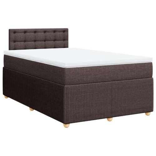 Krevet box spring s madracem tamnosmeđi 120 x 190 cm od tkanine - Tamno smeđa 120 x 190 cm gumbi Cijena