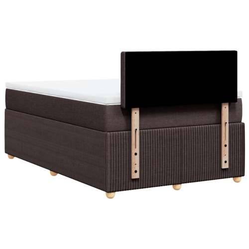 Krevet box spring s madracem tamnosmeđi 120 x 190 cm od tkanine - Tamno smeđa 120 x 190 cm gumbi Cijena