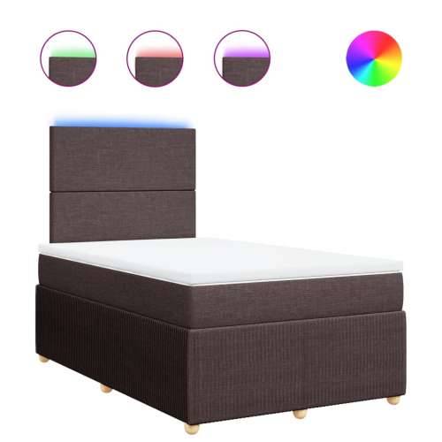 Krevet box spring s madracem tamnosmeđi 120 x 190 cm od tkanine - Tamno smeđa 120 x 190 cm Gladak dizajn Cijena