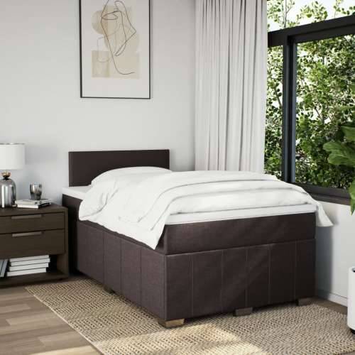 Krevet box spring s madracem tamnosmeđi 120 x 190 cm od tkanine - Tamno smeđa 120 x 190 cm Gladak dizajn Cijena