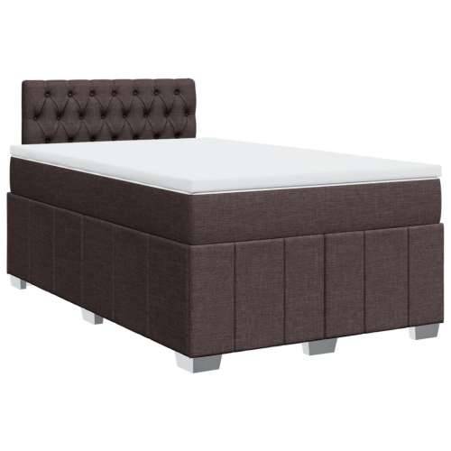 Krevet box spring s madracem tamnosmeđi 120 x 190 cm od tkanine - Tamno smeđa 120 x 190 cm Dizajn s gumbima Cijena