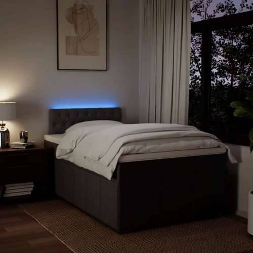 Krevet box spring s madracem tamnosmeđi 120 x 190 cm od tkanine - Tamno smeđa 120 x 190 cm Dizajn s gumbima Cijena