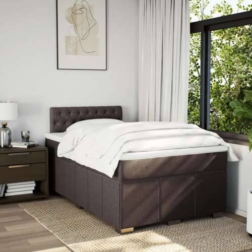 Krevet box spring s madracem tamnosmeđi 120 x 190 cm od tkanine - Tamno smeđa 120 x 190 cm Dizajn s gumbima Cijena