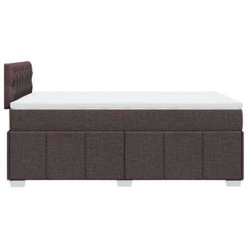 Krevet box spring s madracem tamnosmeđi 120 x 190 cm od tkanine - Tamno smeđa 120 x 190 cm Dizajn s gumbima Cijena