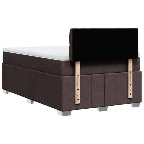 Krevet box spring s madracem tamnosmeđi 120 x 190 cm od tkanine - Tamno smeđa 120 x 190 cm Dizajn s gumbima Cijena
