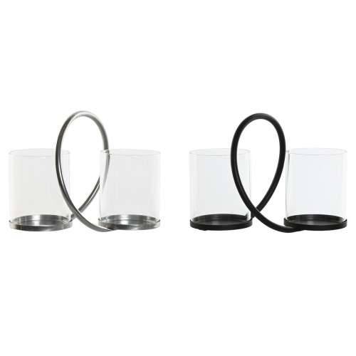 Svijećnjak Home ESPRIT Crna Srebrna Metal Kristal 24 x 19 x 18 cm (2 kom.) Cijena