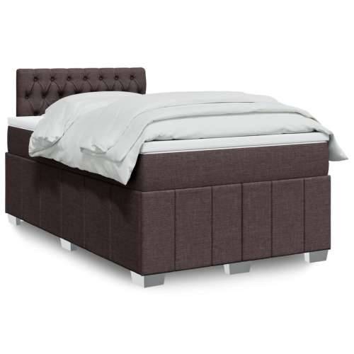 Krevet box spring s madracem tamnosmeđi 120 x 190 cm od tkanine - Tamno smeđa 120 x 190 cm Dizajn s gumbima Cijena
