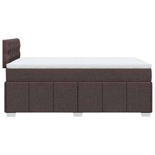 Krevet box spring s madracem tamnosmeđi 120 x 190 cm od tkanine - Tamno smeđa 120 x 190 cm Dizajn s gumbima Cijena