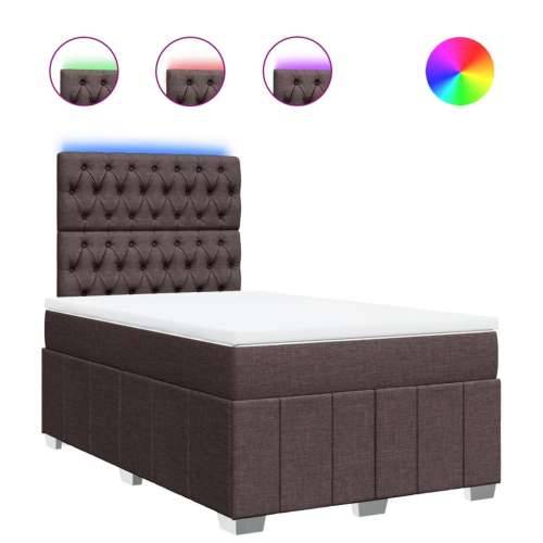 Krevet box spring s madracem tamnosmeđi 120 x 190 cm od tkanine - Tamno smeđa 120 x 190 cm Dizajn s gumbima Cijena