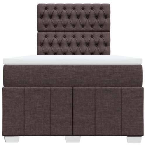 Krevet box spring s madracem tamnosmeđi 120 x 190 cm od tkanine - Tamno smeđa 120 x 190 cm Dizajn s gumbima Cijena