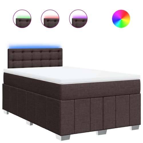 Krevet box spring s madracem tamnosmeđi 120 x 190 cm od tkanine - Tamno smeđa 120 x 190 cm gumbi Cijena