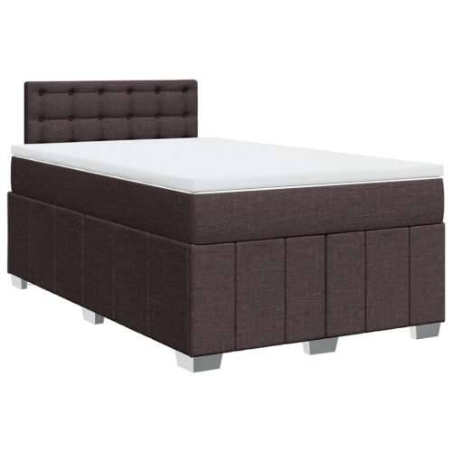 Krevet box spring s madracem tamnosmeđi 120 x 190 cm od tkanine - Tamno smeđa 120 x 190 cm gumbi Cijena
