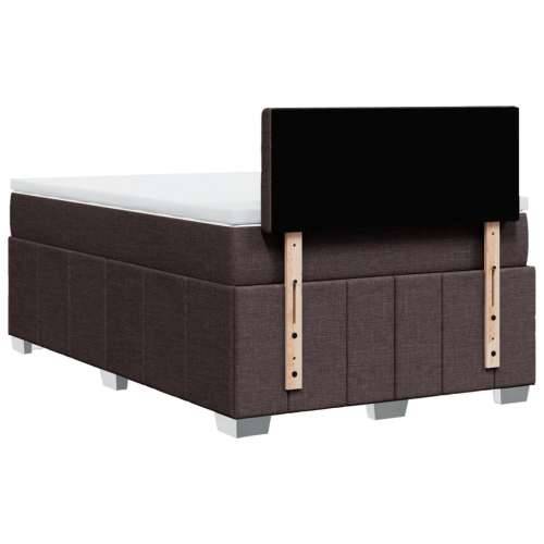Krevet box spring s madracem tamnosmeđi 120 x 190 cm od tkanine - Tamno smeđa 120 x 190 cm gumbi Cijena