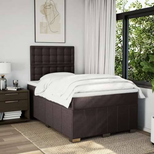 Krevet box spring s madracem tamnosmeđi 120 x 190 cm od tkanine - Tamno smeđa 120 x 190 cm gumbi Cijena