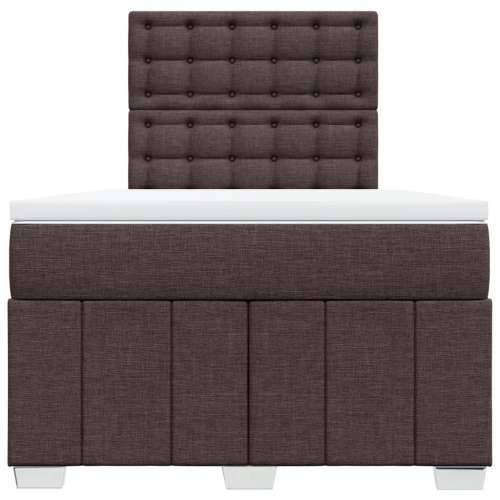 Krevet box spring s madracem tamnosmeđi 120 x 190 cm od tkanine - Tamno smeđa 120 x 190 cm gumbi Cijena