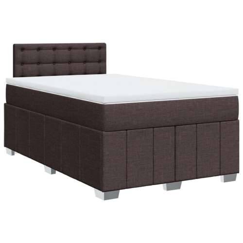 Krevet box spring s madracem tamnosmeđi 120 x 190 cm od tkanine - Tamno smeđa 120 x 190 cm gumbi Cijena