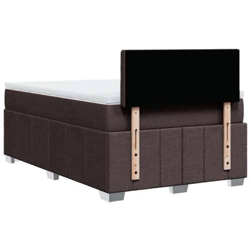 Krevet box spring s madracem tamnosmeđi 120 x 190 cm od tkanine - Tamno smeđa 120 x 190 cm gumbi Cijena