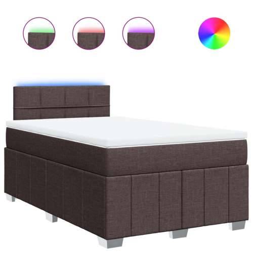 Krevet box spring s madracem tamnosmeđi 120 x 190 cm od tkanine - Tamno smeđa 120 x 190 cm Blok s kvadratima Cijena