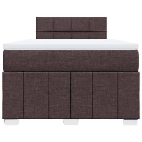 Krevet box spring s madracem tamnosmeđi 120 x 190 cm od tkanine - Tamno smeđa 120 x 190 cm Blok s kvadratima Cijena