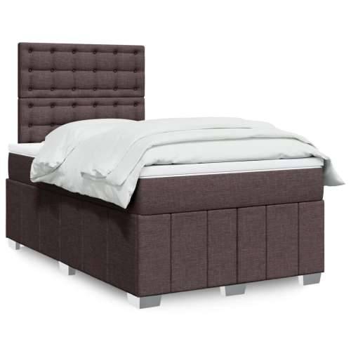 Krevet box spring s madracem tamnosmeđi 120 x 190 cm od tkanine - Tamno smeđa 120 x 190 cm gumbi Cijena