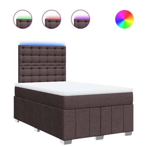 Krevet box spring s madracem tamnosmeđi 120 x 190 cm od tkanine - Tamno smeđa 120 x 190 cm gumbi Cijena