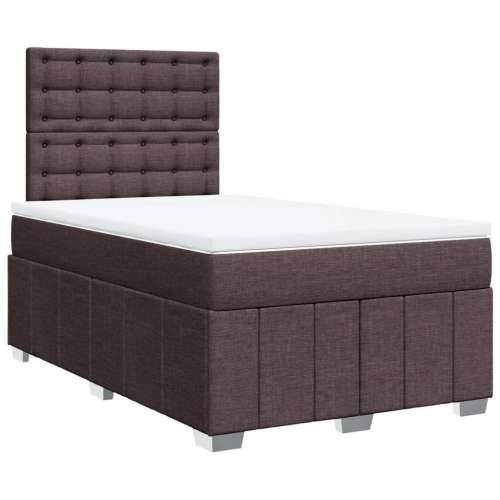 Krevet box spring s madracem tamnosmeđi 120 x 190 cm od tkanine - Tamno smeđa 120 x 190 cm gumbi Cijena