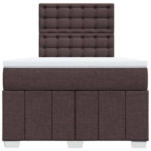 Krevet box spring s madracem tamnosmeđi 120 x 190 cm od tkanine - Tamno smeđa 120 x 190 cm gumbi Cijena