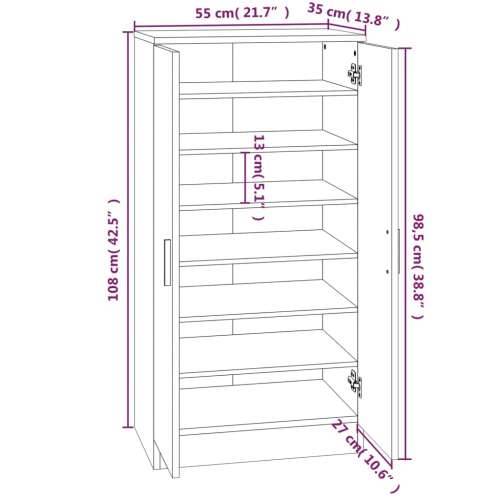 Ormarić za cipele crni 55 x 35 x 108 cm od konstruiranog drva - Crna 1 Cijena