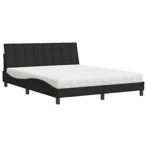 Krevet s madracem crni 160x200 cm baršunasti - Crna 160 x 200 cm Cijena