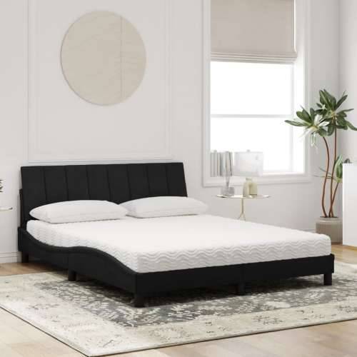 Krevet s madracem crni 160x200 cm baršunasti - Crna 160 x 200 cm Cijena