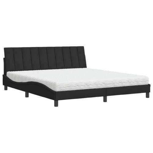 Krevet s madracem crni 180x200 cm baršunasti - Crna 180 x 200 cm Cijena