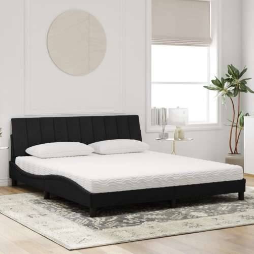 Krevet s madracem crni 180x200 cm baršunasti - Crna 180 x 200 cm Cijena