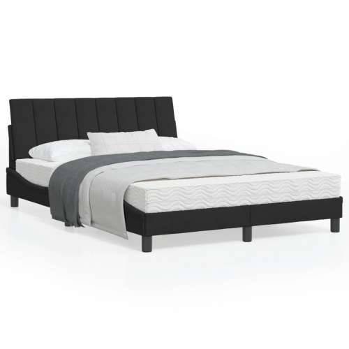Krevet s madracem crni 120 x 200 cm baršunasti - Crna 120 x 200 cm Cijena