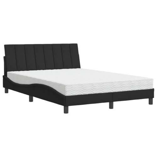 Krevet s madracem crni 120 x 200 cm baršunasti - Crna 120 x 200 cm Cijena