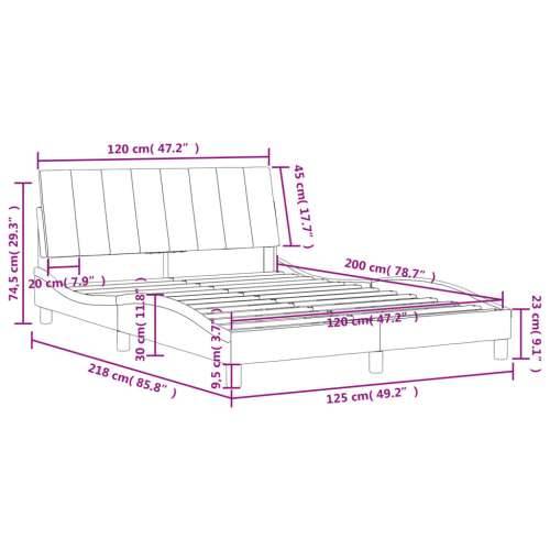 Krevet s madracem crni 120 x 200 cm baršunasti - Crna 120 x 200 cm Cijena