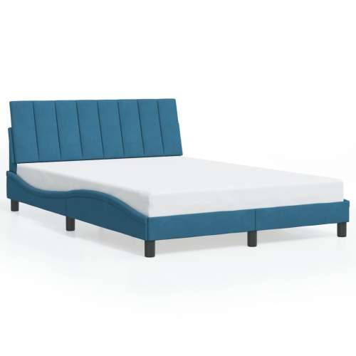 Okvir kreveta s LED svjetlima plavi 120 x 200 cm baršunasti - Plava 120 x 200 cm Cijena