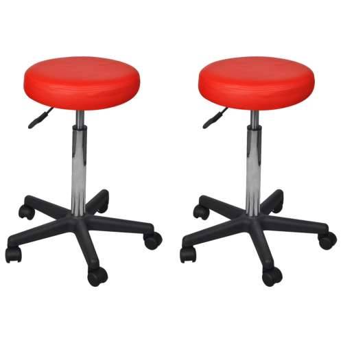 Uredski stolci od umjetne kože 2 kom crveni 35,5x84 cm
