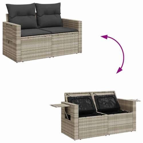 Vrtna garnitura - 6-dijelni set vrtnih sofa od poliratana s jastucima svjetlosivi - Svjetlosiva 1 Cijena