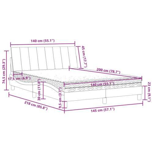 Krevet s madracem tamnozeleni 140x200 cm baršunasti - Tamnozelena 140 x 200 cm Cijena