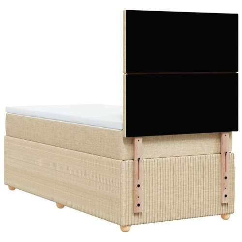 Krevet s oprugama i madracem krem 90 x 190 cm od tkanine - Krema 90 x 190 cm Gladak dizajn Cijena