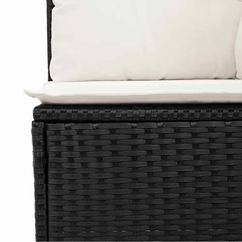Vrtna garnitura - 6-dijelni set vrtnih sofa s jastucima crni od poliratana - Crna i krem 1 Cijena