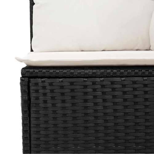 Vrtna garnitura - 6-dijelni set vrtnih sofa s jastucima crni od poliratana - Crna i krem 1 Cijena