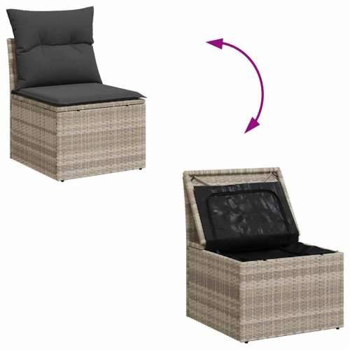 Vrtna garnitura - 6-dijelni set vrtnih sofa od poliratana s jastucima svjetlosivi - Svjetlosiva 1 Cijena
