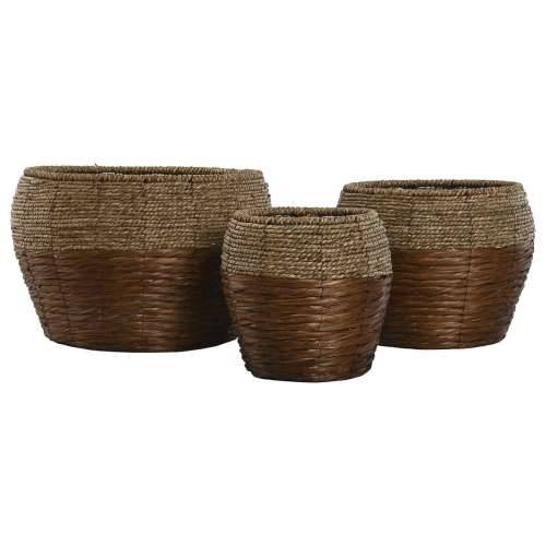 Set žardinjera Home ESPRIT Prirodno Metal Vlakna Tropsko 32 x 32 x 23 cm Cijena