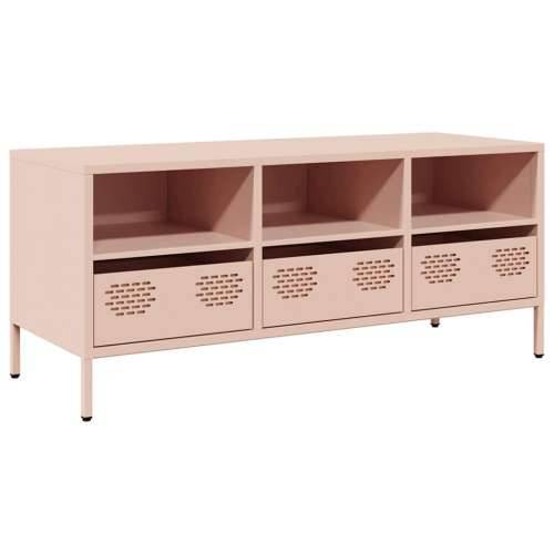 TV ormarić ružičasti 101,5 x 39 x 43,5 cm hladno valjani čelik - Ružičasta 1 101.5 cm Cijena