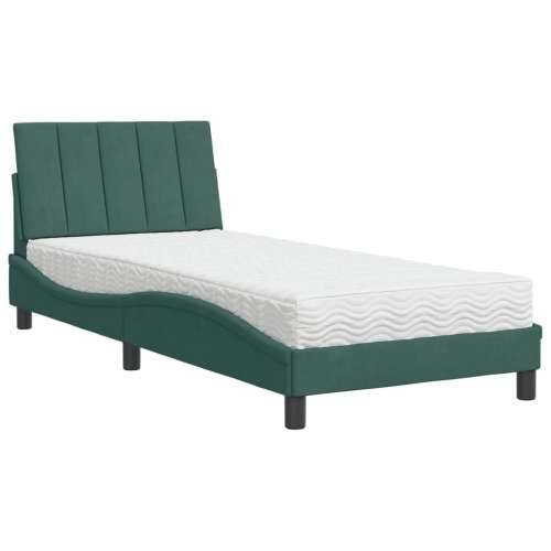 Krevet s madracem tamnozeleni 90x190 cm baršunasti - Tamnozelena 90 x 190 cm Cijena