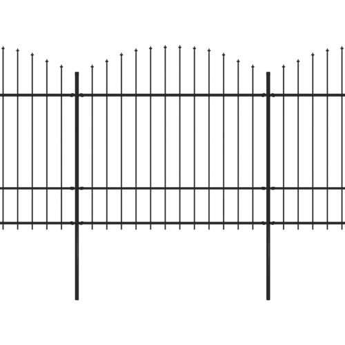 Vrtna ograda s ukrasnim kopljima (1,5-1,75) x 8,5 m čelična crna Cijena