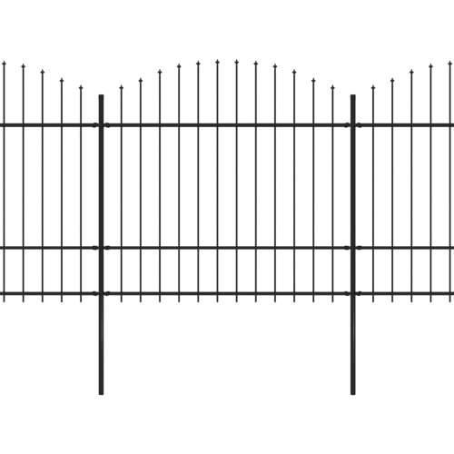 Vrtna ograda s ukrasnim kopljima (1,5-1,75) x 11,9 m čelična crna Cijena